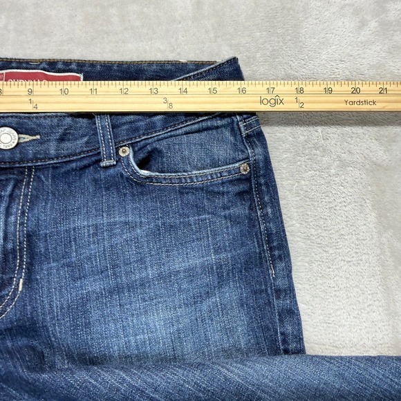 Vintage GAP Jeans Women's 10 Ankle Curvy Low Rise Flared Med Wash Distressed Hem - Picture 12 of 13